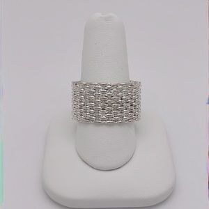 Sterling Silver Women’s Fancy Mesh Ring